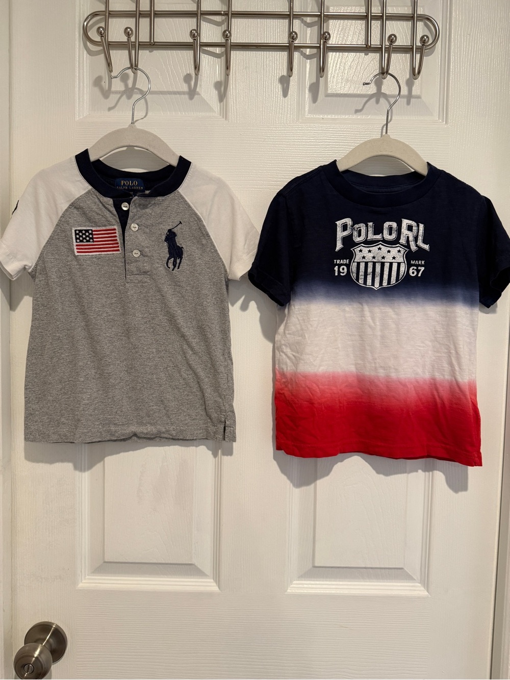 Polo Ralph Lauren Boys 3T Shirt 2 Piece Bundle Flag Big Pony USA Patriotic